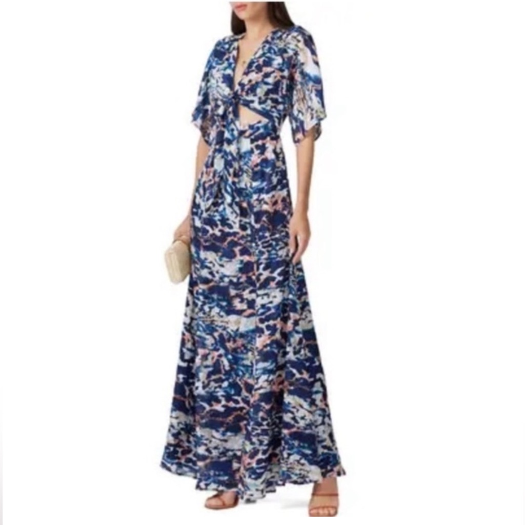 Hutch Chiara Vibrant Tie Front Maxi Dress